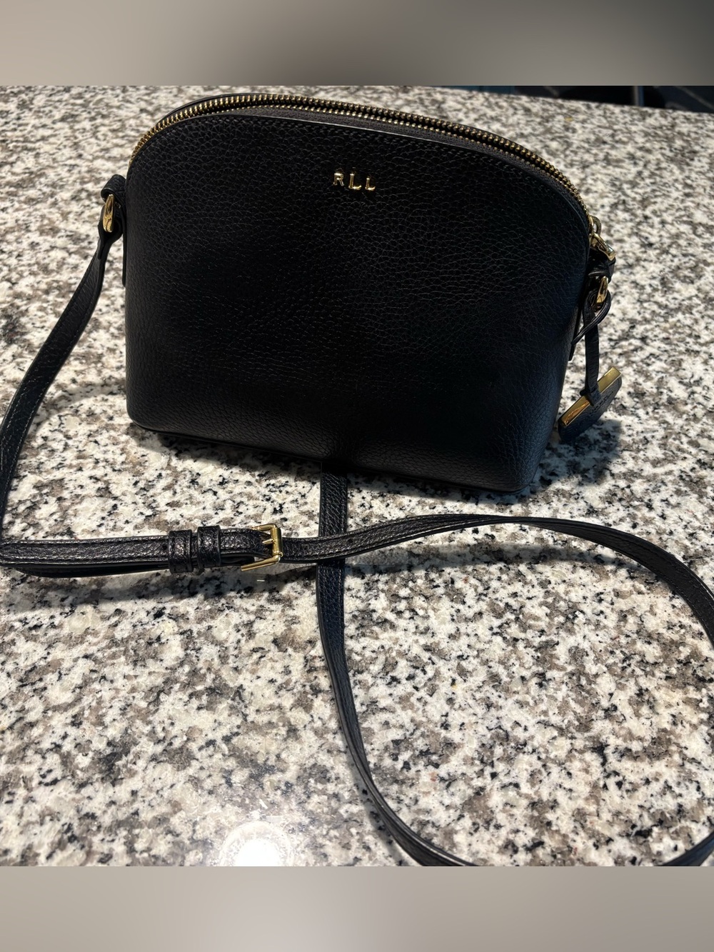 Lauren Ralph Lauren Black Leather Crossbody Bag